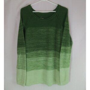 Natural Reflections Women's Green Curve Ombre Stripe Sweater Size Large
